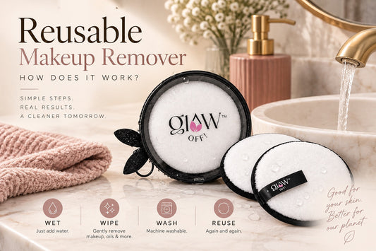 Glow Off Puff reusable makeup remover with water