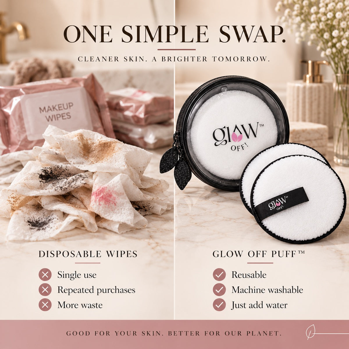 Glow Off™ Puff | Reusable Makeup Remover